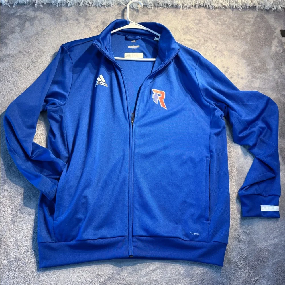adidas Men's Blue Full-Zip Performance Track Jacket